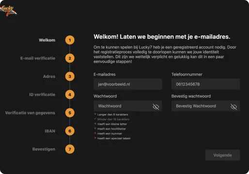 Lucky 7 Registratie